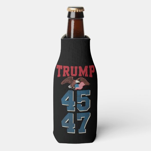 Patriottische Trump won 45 en 47 overwinningswinna Flesjeskoeler (Fles Voorkant)