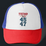 Patriottische Trump won 45 en 47 overwinningswinna Trucker Pet<br><div class="desc">Patriottische Trump wint 45 en 47 zeges</div>
