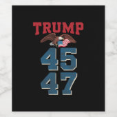 Patriottische Trump won 45 en 47 overwinningswinna Wijn Etiket (Enkel label)