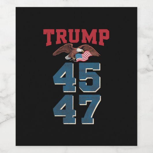 Patriottische Trump won 45 en 47 overwinningswinna Wijn Etiket (Enkel label)