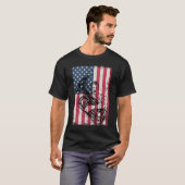 Patriottische Tuba Player marchingband Amerikaanse T-shirt (Voorkant volledig)