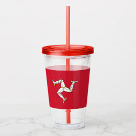 Patriottische Tumbler met vlag van het eiland Man Acryl Drinkbeker