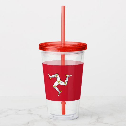 Patriottische Tumbler met vlag van het eiland Man Acryl Drinkbeker (Voorkant)