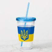 Patriottische Tumbler met vlag van Oekraïne Acryl Drinkbeker (Achterkant)