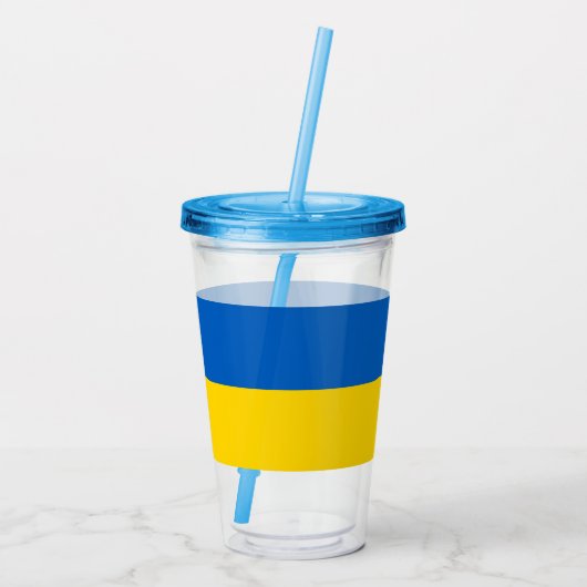 Patriottische Tumbler met vlag van Oekraïne Acryl Drinkbeker (Achterkant)