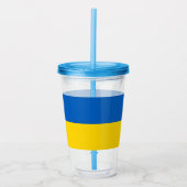 Patriottische Tumbler met vlag van Oekraïne Acryl Drinkbeker (Voorkant)