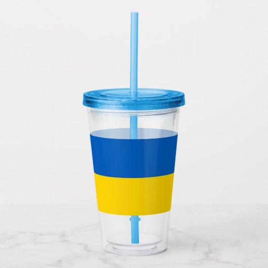 Patriottische Tumbler met vlag van Oekraïne Acryl Drinkbeker (Voorkant)