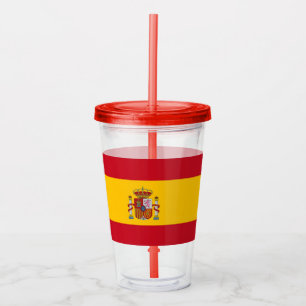 Patriottische Tumbler met vlag van Spanje Acryl Drinkbeker