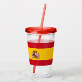Patriottische Tumbler met vlag van Spanje Acryl Drinkbeker (Achterkant)