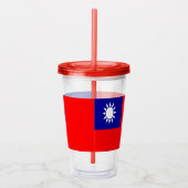 Patriottische Tumbler met vlag van Taiwan Acryl Drinkbeker (Rechts)
