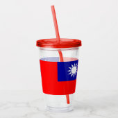 Patriottische Tumbler met vlag van Taiwan Acryl Drinkbeker (Links)