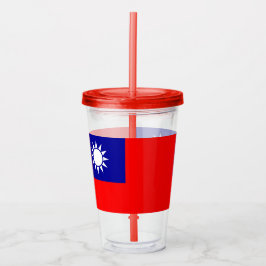 Patriottische Tumbler met vlag van Taiwan Acryl Drinkbeker