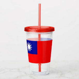 Patriottische Tumbler met vlag van Taiwan Acryl Drinkbeker