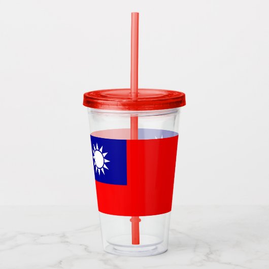 Patriottische Tumbler met vlag van Taiwan Acryl Drinkbeker (Voorkant)