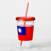 Patriottische Tumbler met vlag van Taiwan Acryl Drinkbeker (Achterkant)