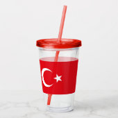 Patriottische Tumbler met vlag van Turkije Acryl Drinkbeker (Achterkant)