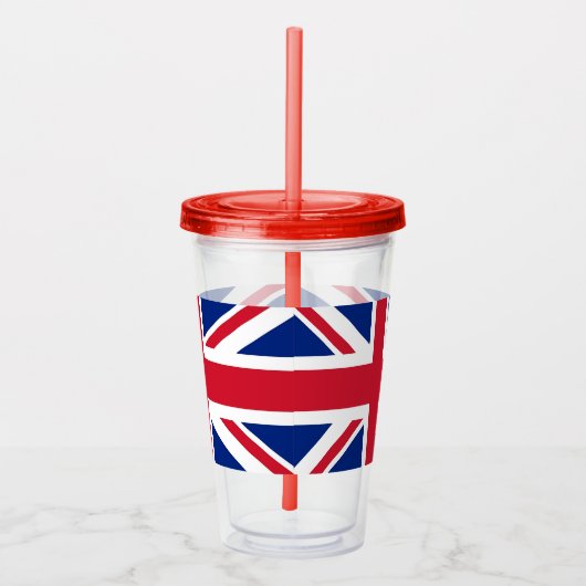 Patriottische Tumbler met vlag van Verenigd Konink Acryl Drinkbeker (Rechts)