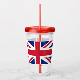 Patriottische Tumbler met vlag van Verenigd Konink Acryl Drinkbeker