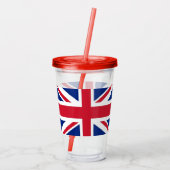 Patriottische Tumbler met vlag van Verenigd Konink Acryl Drinkbeker (Achterkant)