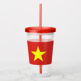 Patriottische Tumbler met vlag van Vietnam Acryl Drinkbeker