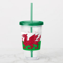 Patriottische Tumbler met vlag van Wales Acryl Drinkbeker