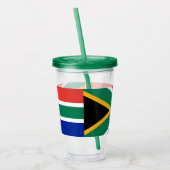 Patriottische Tumbler met vlag van Zuid-Afrika Acryl Drinkbeker (Links)