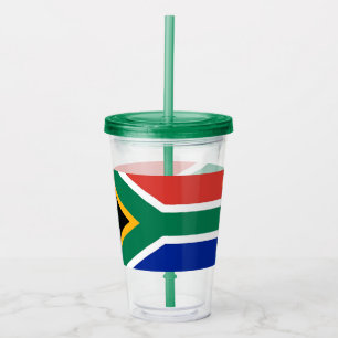 Patriottische Tumbler met vlag van Zuid-Afrika Acryl Drinkbeker