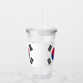 Patriottische Tumbler met vlag van Zuid-Korea Acryl Drinkbeker (Rechts)