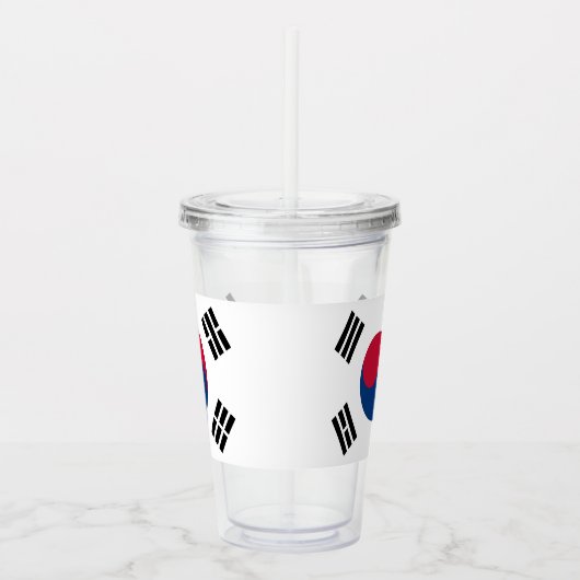 Patriottische Tumbler met vlag van Zuid-Korea Acryl Drinkbeker (Rechts)