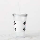 Patriottische Tumbler met vlag van Zuid-Korea Acryl Drinkbeker (Links)