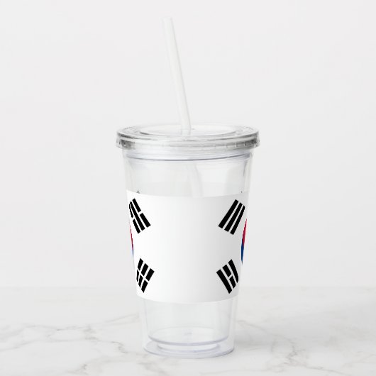 Patriottische Tumbler met vlag van Zuid-Korea Acryl Drinkbeker (Links)