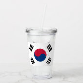 Patriottische Tumbler met vlag van Zuid-Korea Acryl Drinkbeker (Achterkant)