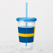 Patriottische Tumbler met vlag van Zweden Acryl Drinkbeker (Rechts)