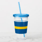 Patriottische Tumbler met vlag van Zweden Acryl Drinkbeker (Links)