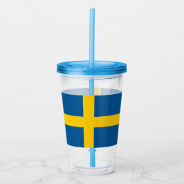 Patriottische Tumbler met vlag van Zweden Acryl Drinkbeker