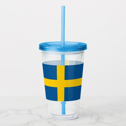 Patriottische Tumbler met vlag van Zweden Acryl Drinkbeker (Voorkant)