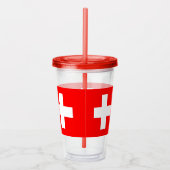 Patriottische Tumbler met vlag van Zwitserland Acryl Drinkbeker (Rechts)