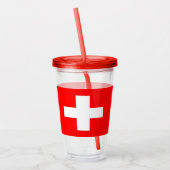 Patriottische Tumbler met vlag van Zwitserland Acryl Drinkbeker (Links)