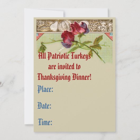 Patriottische Turkije Party Uitnodiging (Achterkant)