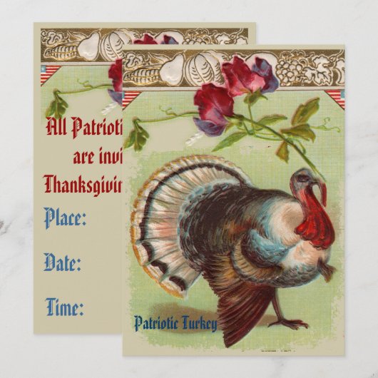 Patriottische Turkije Party Uitnodiging (Voorkant / Achterkant)