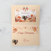 Patriottische Turkije Thanksgiving Bedankkaart (Binnen)