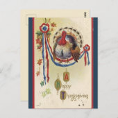  Patriottische Turkije Thanksgiving Briefkaart (Voorkant / Achterkant)