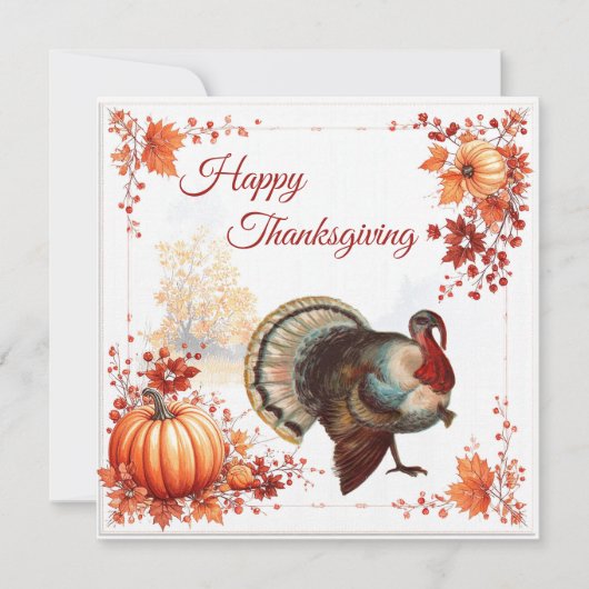 Patriottische Turkije Thanksgiving Kaart (Voorkant)