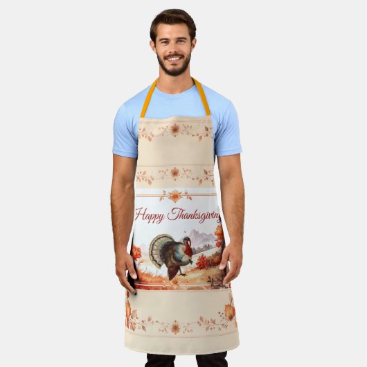 Patriottische Turkije Thanksgiving Schort (Gedragen)