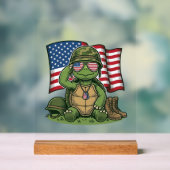 Patriottische Turtle Salute Vector Design_1 Acryl Bord (Neutraal)