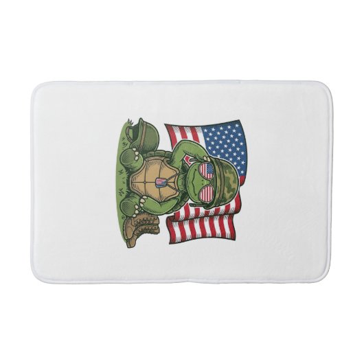 Patriottische Turtle Salute Vector Design_1 Badmat (Voorkant)