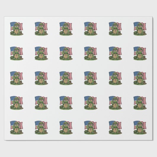 Patriottische Turtle Salute Vector Design_1 Cadeaupapier (Vlak)