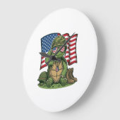 Patriottische Turtle Salute Vector Design_1 Grote Klok (Hoek)