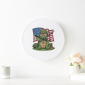 Patriottische Turtle Salute Vector Design_1 Grote Klok (Huis)