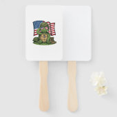 Patriottische Turtle Salute Vector Design_1 Handwaaier (Voorkant en achterkant)